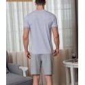 Pijamas Verano Traje Algodón Hombre - Azul