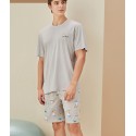 Pijamas Hombre Estampado Animal Verano - Gris