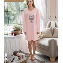 Pijamas Mujeres Camisón Con Manga Larga - Rosa