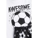 Pijama estampado de algodón Negro/Balones de fútbol