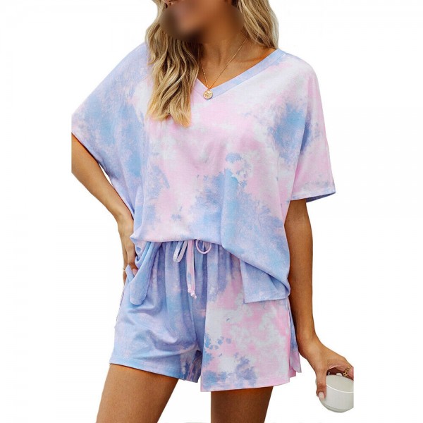 pijama Conjunto de Camisa de manga corta Pantalones Ropa de dormir Vestido de noche Traje de cama Pjs