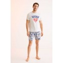 Pijama corto hombre 100% algodón Superman gris