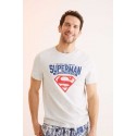 Pijama corto hombre 100% algodón Superman gris